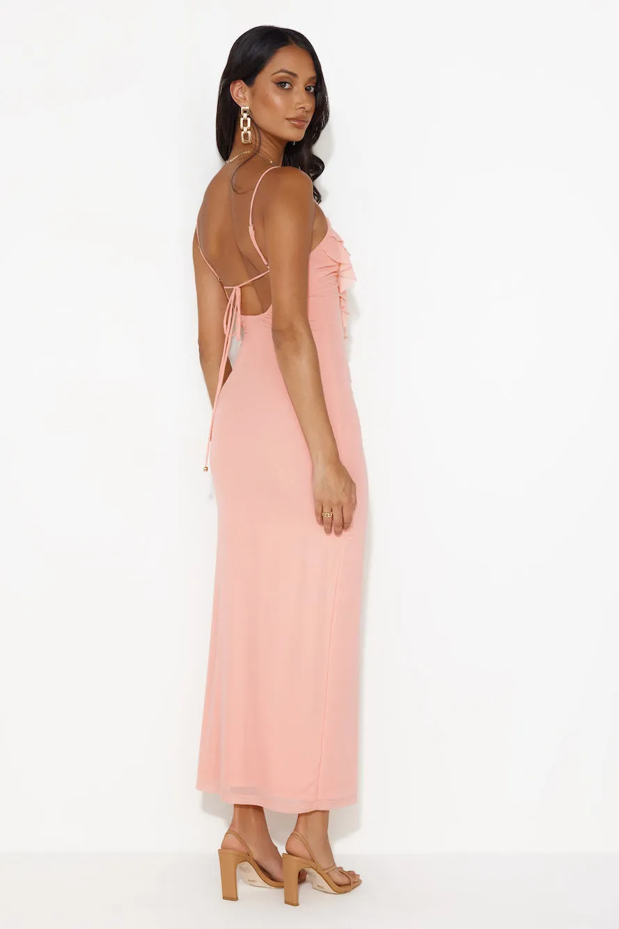 Flaunt It Girl Frill Mesh Maxi Dress Pink sold by Hello Molly product image thumbnail 5