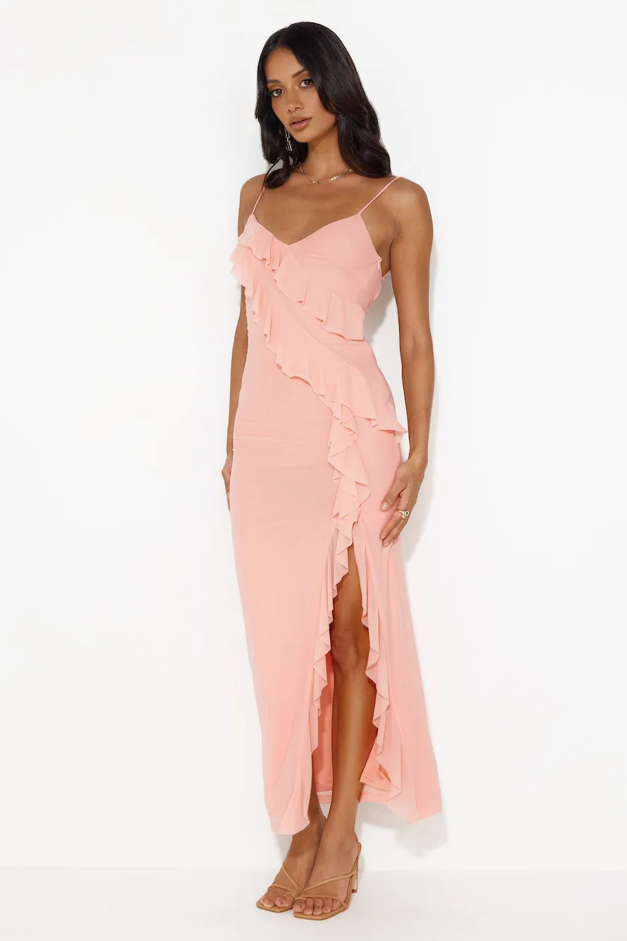 Flaunt It Girl Frill Mesh Maxi Dress Pink sold by Hello Molly product image thumbnail 4