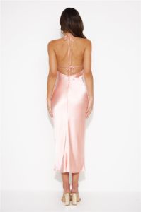 Mood For Luxe Satin Maxi Dress Pink sold by Hello Molly