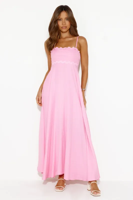 Energy For Vacays Maxi Dress Pink sold by Hello Molly