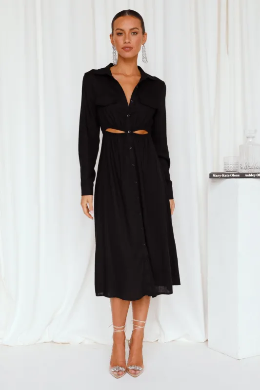 The Best Intentions Midi Dress Black sold by Hello Molly