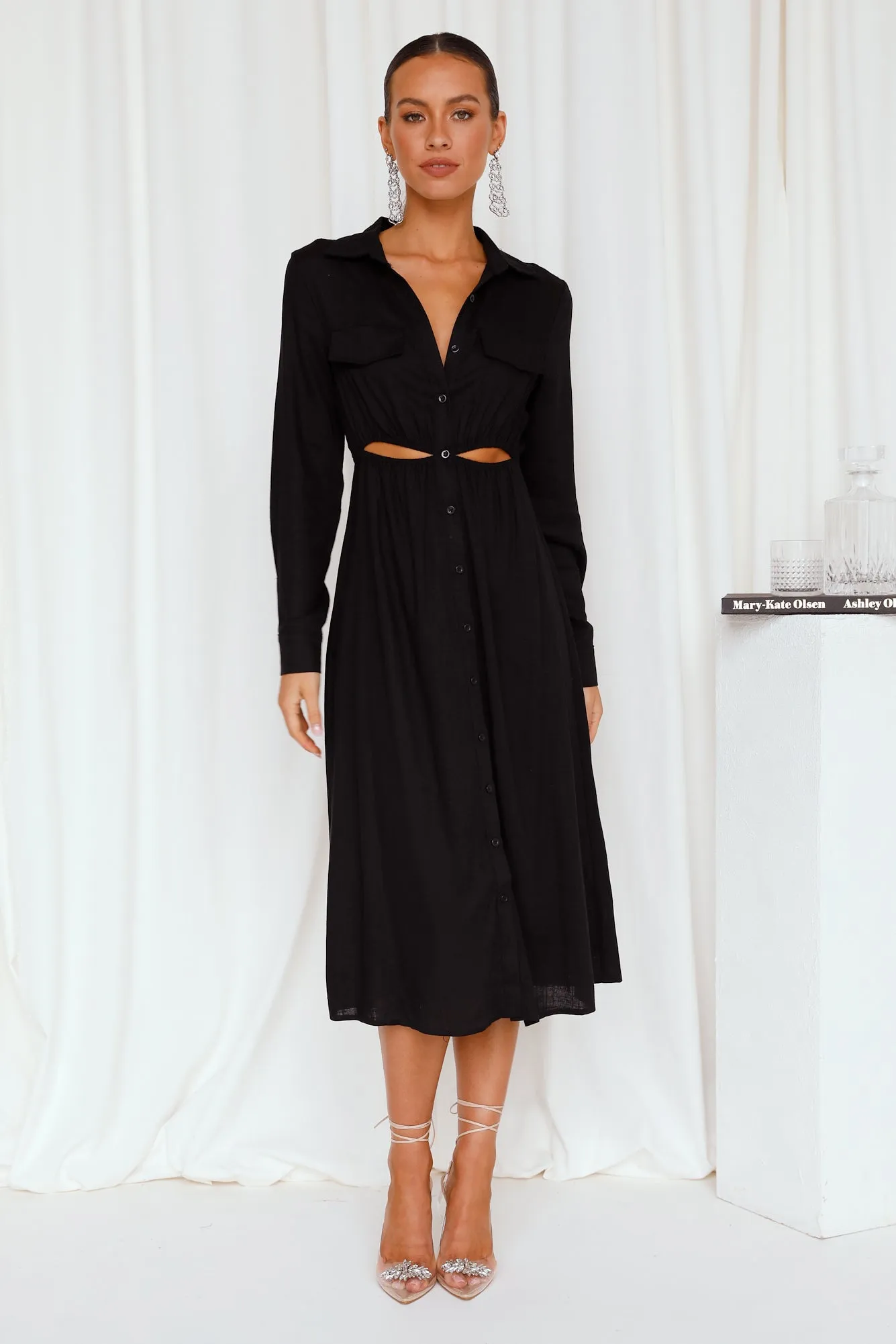 The Best Intentions Midi Dress Black sold by Hello Molly