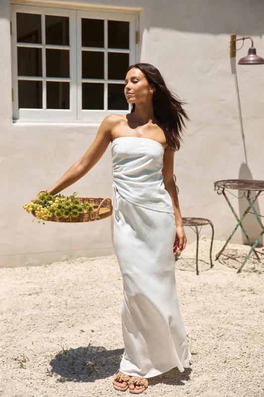Ashley's Pick Linen Blend Maxi Skirt White sold by Hello Molly