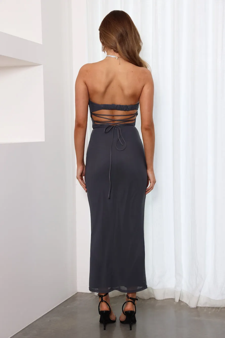 Look In The Mirror Mesh Midi Dress Grey sold by Hello Molly product image thumbnail 5