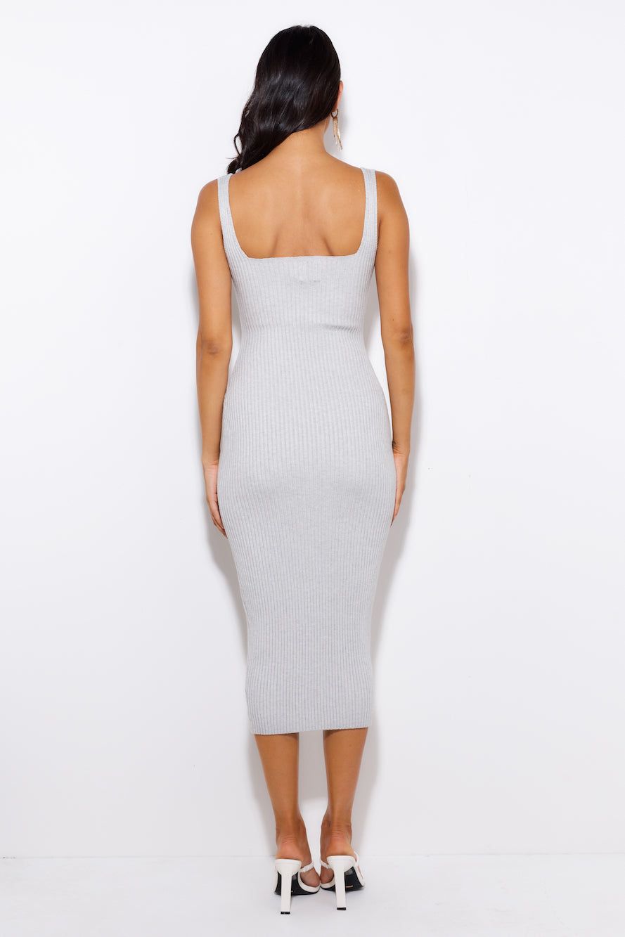 Simple Love Ribbed Midi Dress Grey sold by Hello Molly product image thumbnail 5