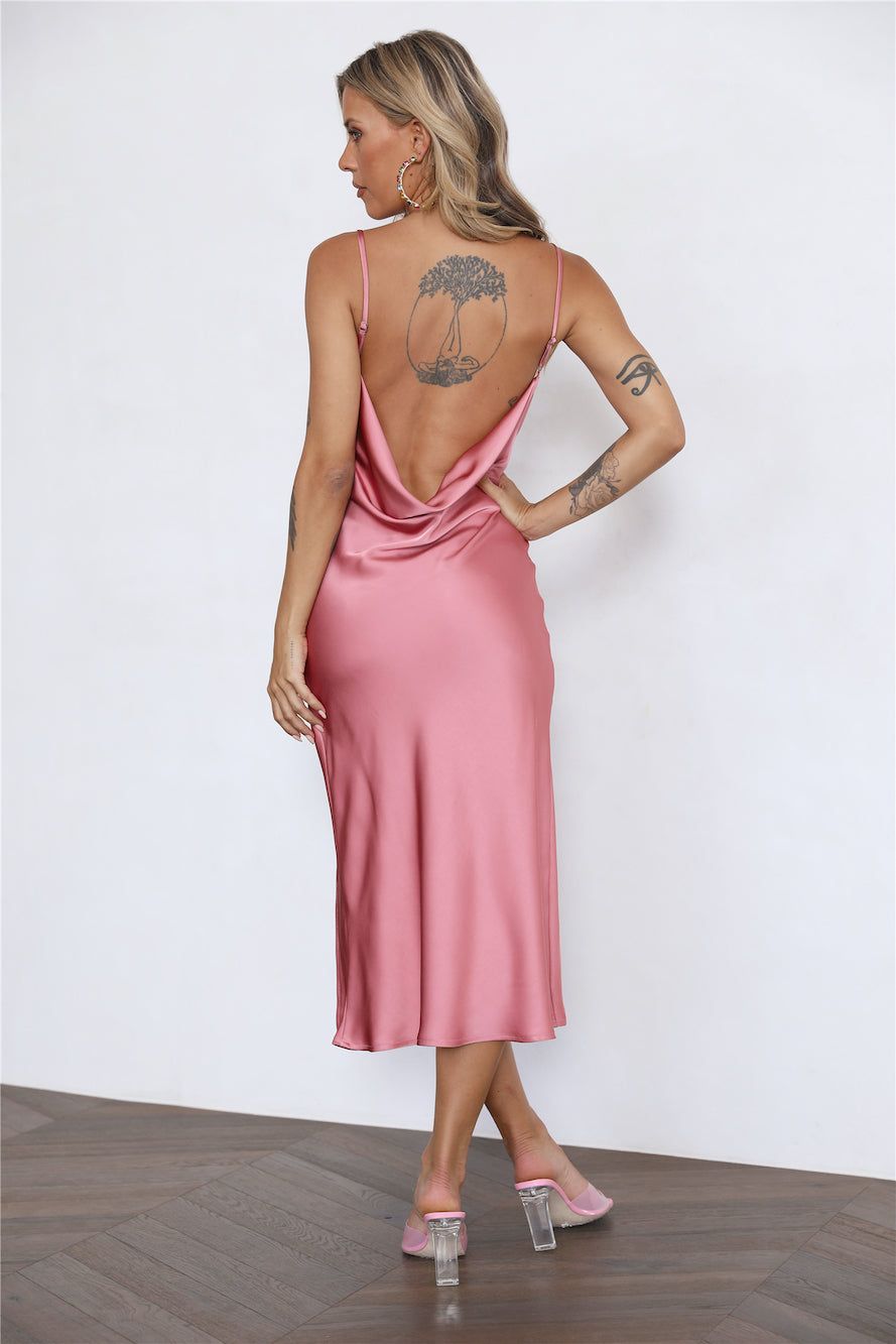 Silky Details Midi Dress Rose sold by Hello Molly product image thumbnail 5