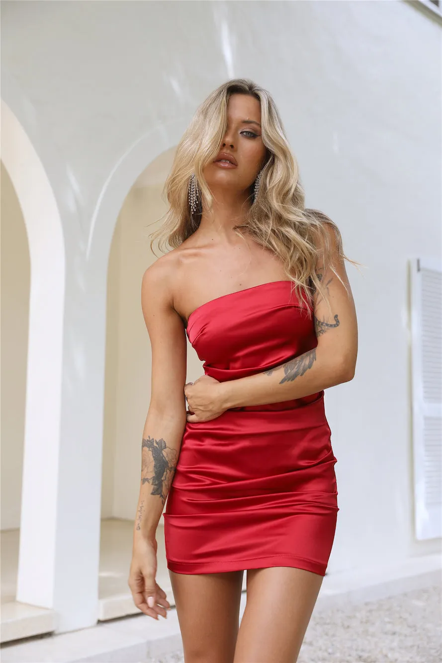 Envy You Satin Dress Red sold by Hello Molly product image thumbnail 2