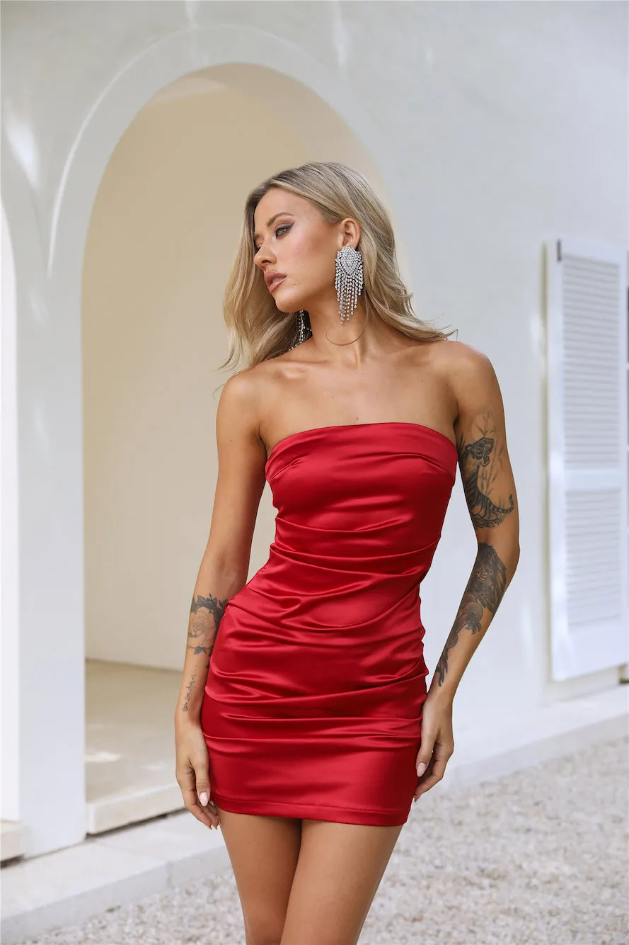 Envy You Satin Dress Red sold by Hello Molly product image thumbnail 4