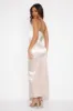 She Is Golden Satin Maxi Dress Champagne sold by Hello Molly