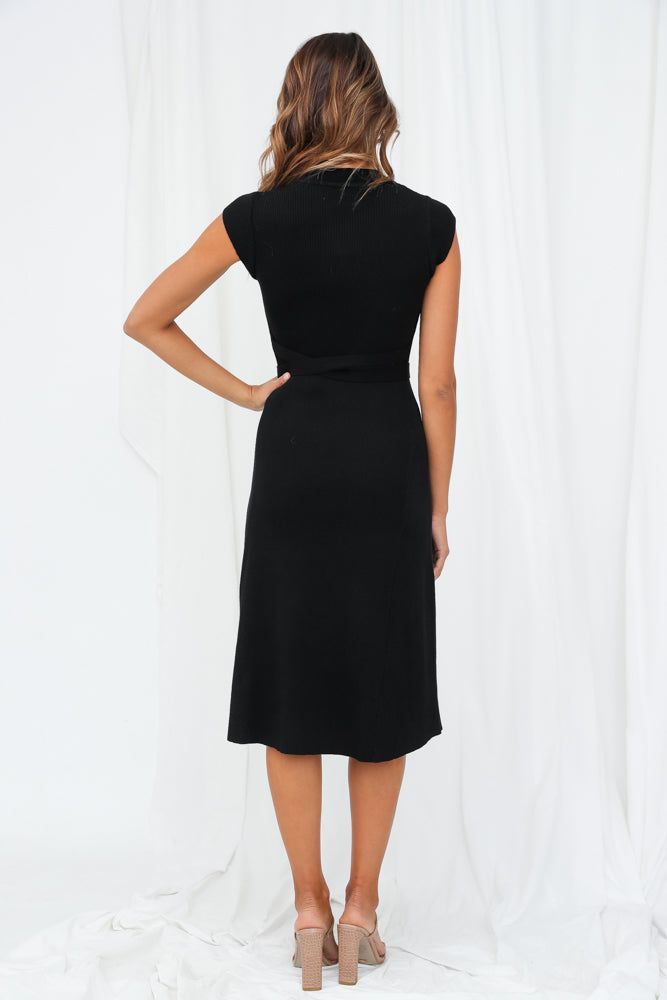 Message Me Back Knit Midi Dress Black sold by Hello Molly product image thumbnail 4