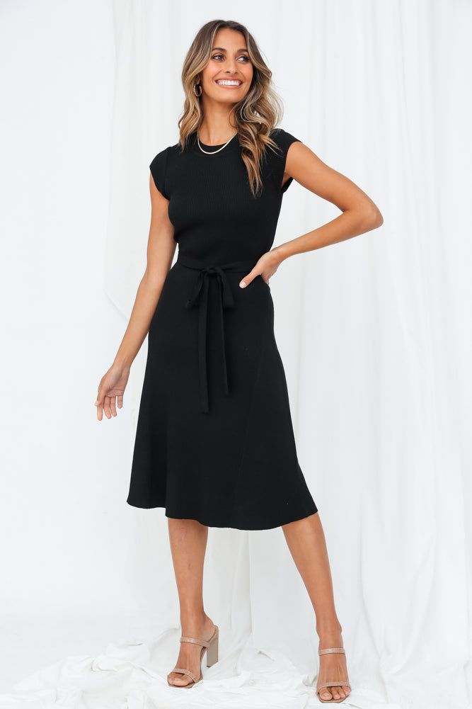 Message Me Back Knit Midi Dress Black sold by Hello Molly product image thumbnail 2