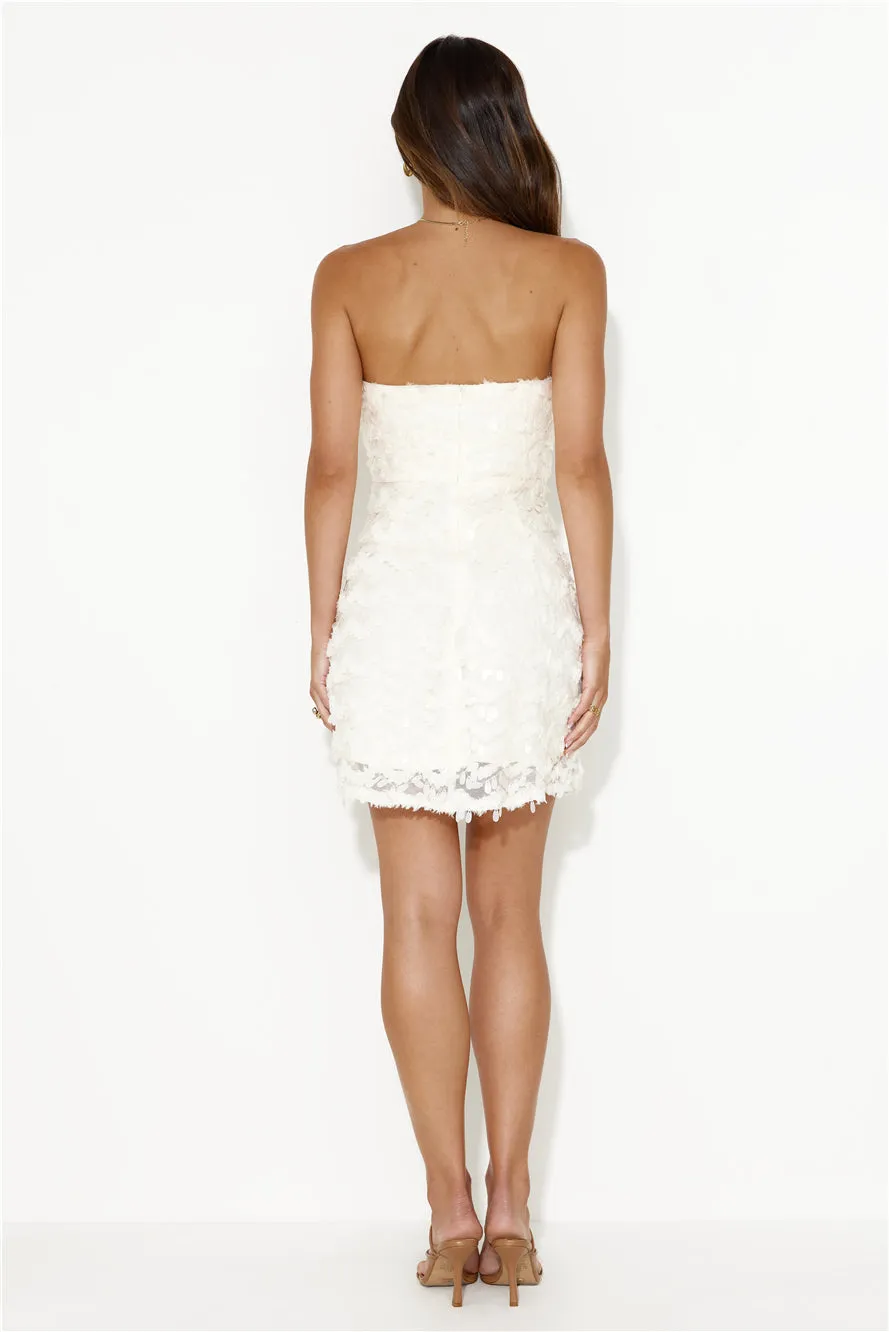 Fancy Affair Strapless Sequin Mini Dress Cream sold by Hello Molly product image thumbnail 5