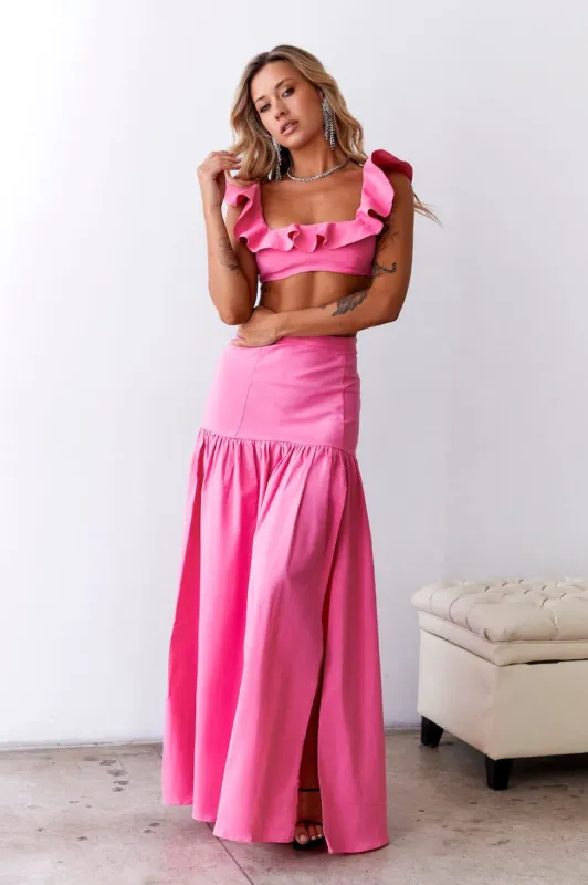 HELLO MOLLY Dessert Menu Maxi Skirt Pink sold by Hello Molly
