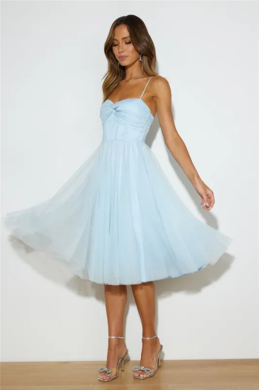 Glam Feeling Tulle Midi Dress Blue sold by Hello Molly