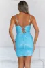 HELLO MOLLY Mermaid Magic Sequin Mini Dress Blue sold by Hello Molly