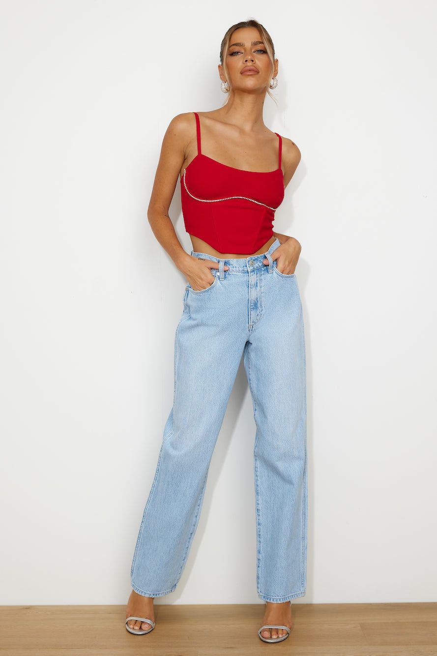Glam Look Crop Top Red sold by Hello Molly product image thumbnail 2