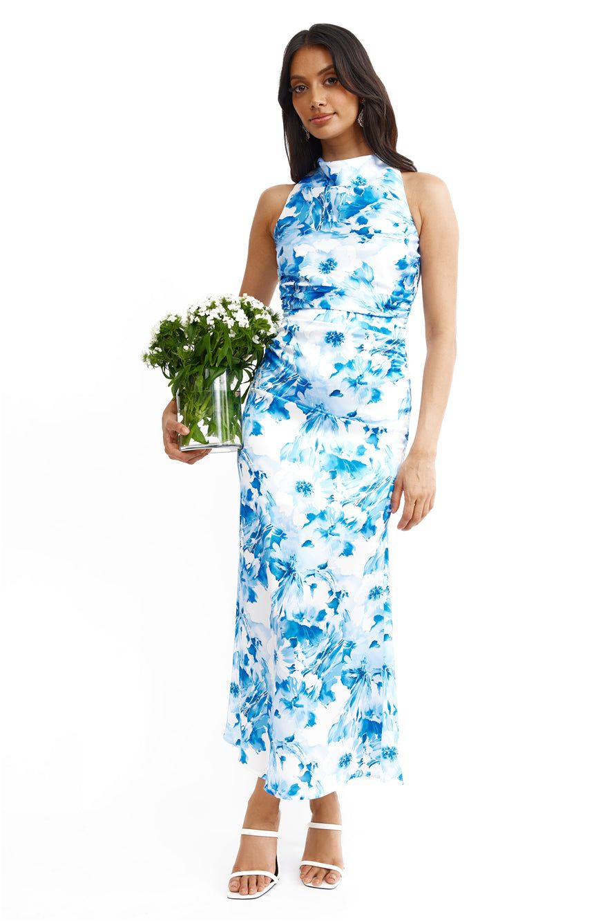 Beauty Of Fiji Satin Maxi Dress Blue sold by Hello Molly product image thumbnail 5