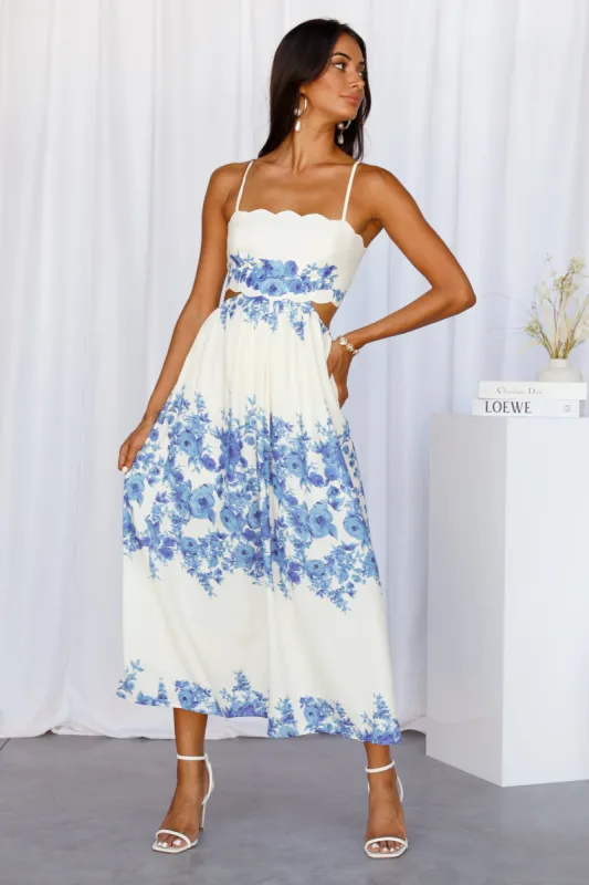 Sunny Times Midi Dress Blue sold by Hello Molly