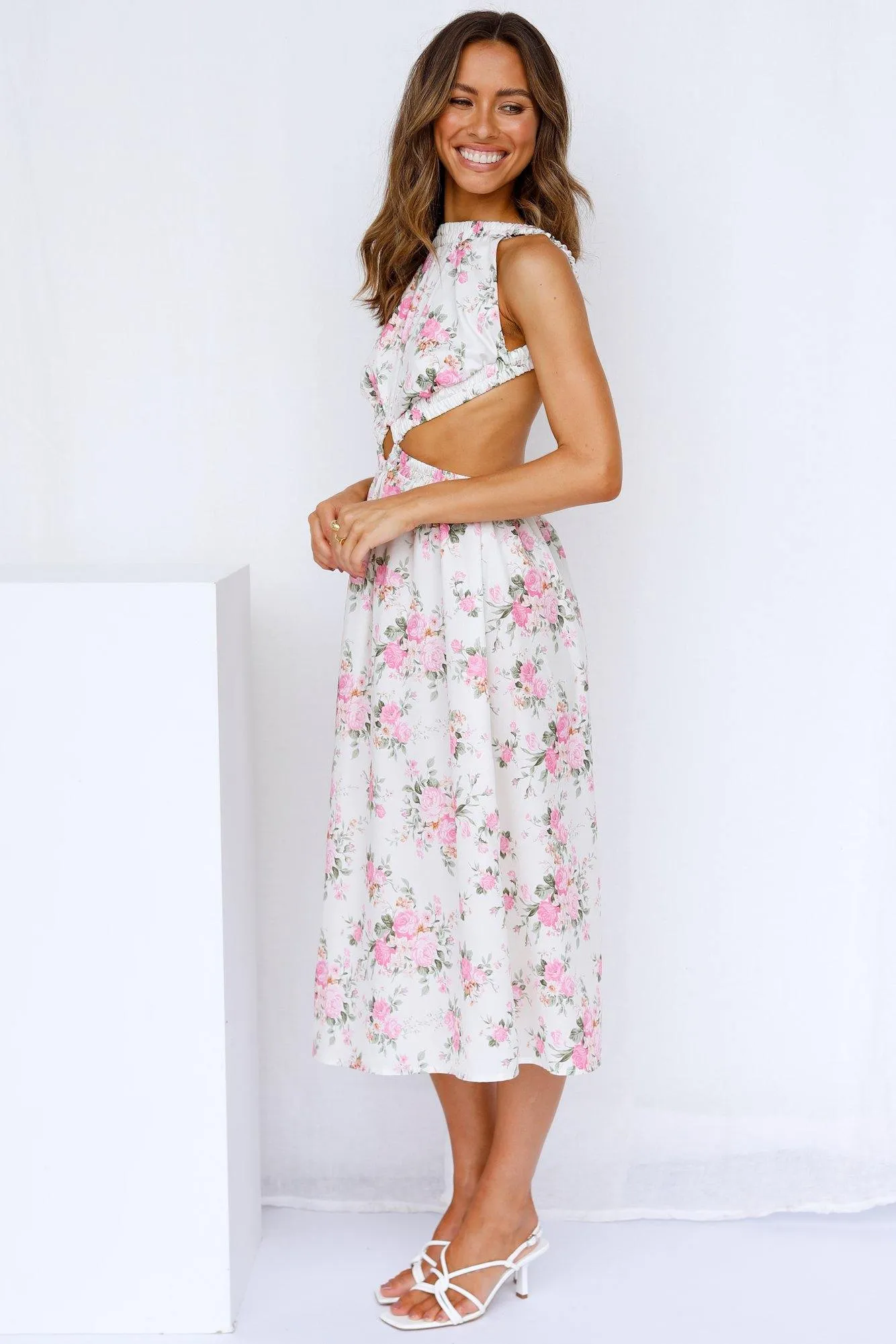 Sweet Like Summer Midi Dress Cream sold by Hello Molly product image thumbnail 5