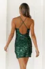 Fiercely Desire Sequin Mini Dress Forest Green sold by Hello Molly