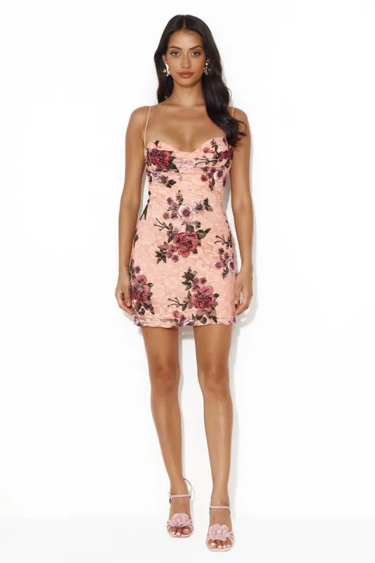 Brand New Vibe Lace Mini Dress Pink sold by Hello Molly