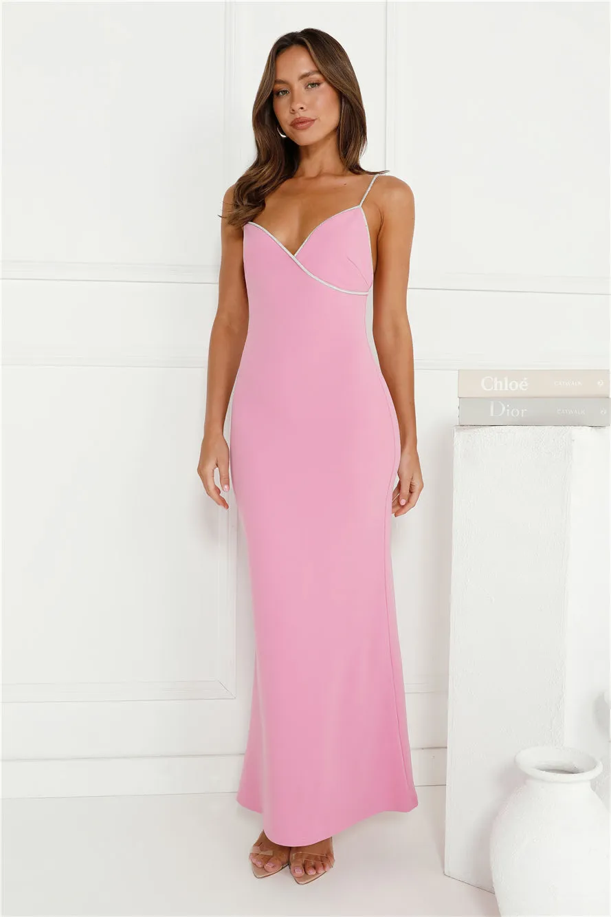 Crystal Glitz Maxi Dress Pink sold by Hello Molly
