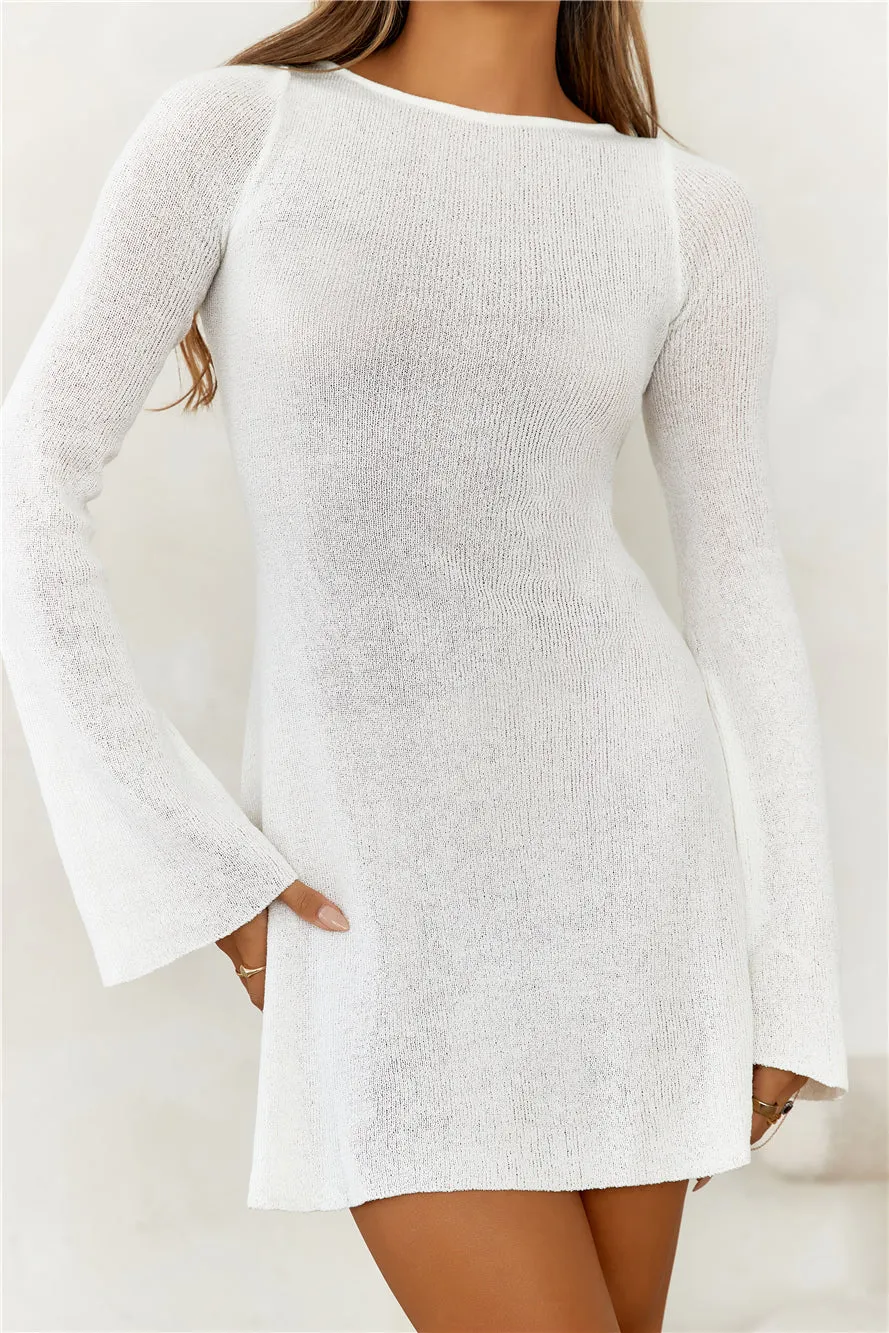 HELLO MOLLY Chicest Vibe Knitted Long Sleeve Mini Dress Cream sold by Hello Molly product image thumbnail 2