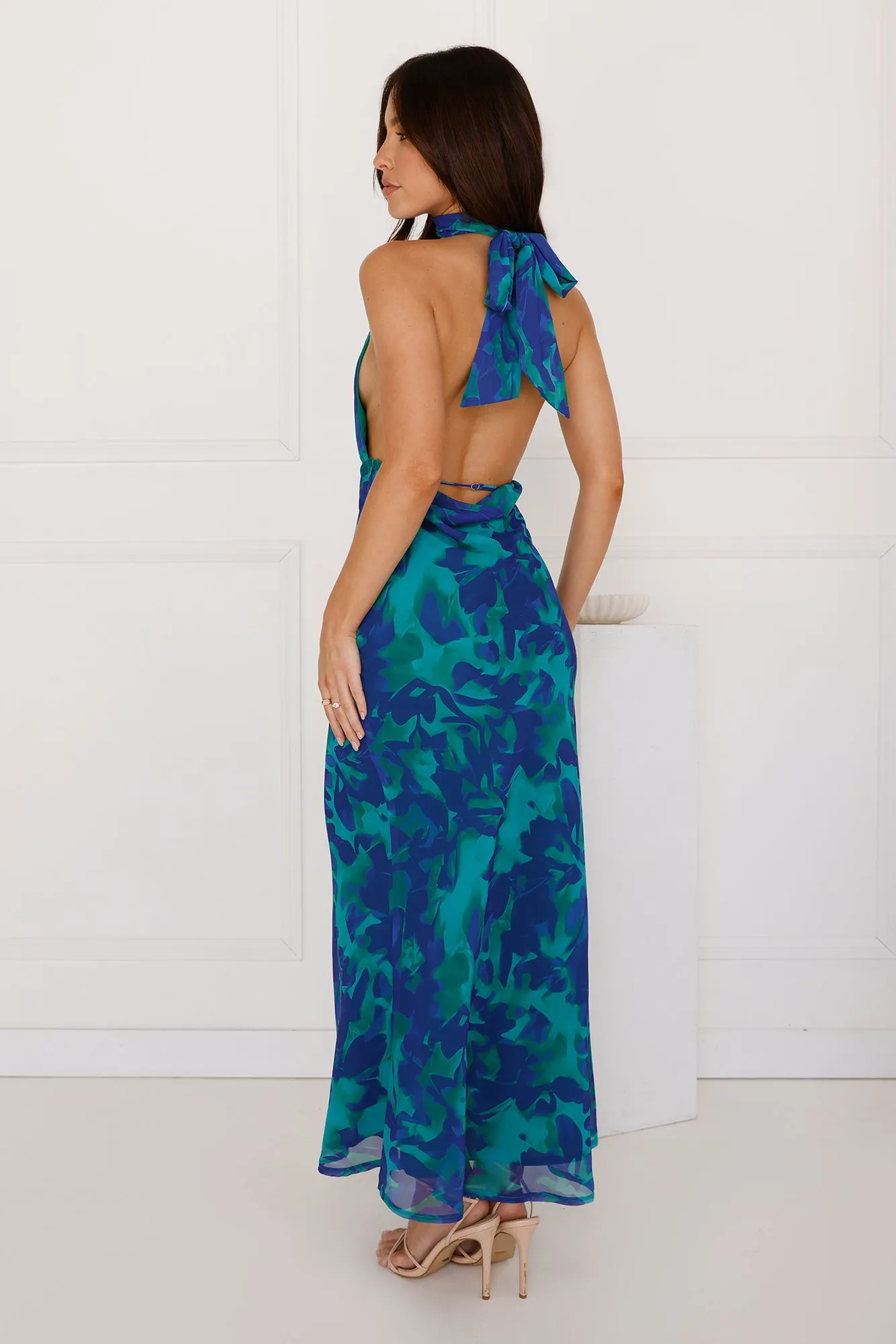Aquamarine Dreams Halter Maxi Dress Blue | Parallel Aquamarine Dreams Halter Maxi Dress Blue | Parallel