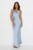 Soft Beauty Satin Maxi Dress Blue sold by Hello Molly