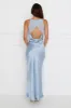 Soft Beauty Satin Maxi Dress Blue sold by Hello Molly