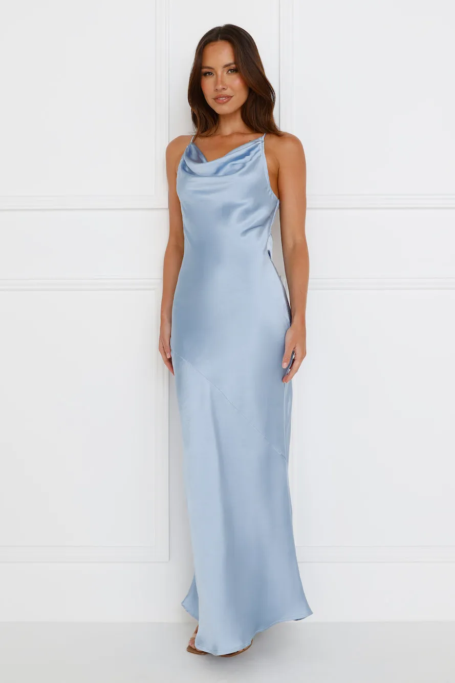 Soft Beauty Satin Maxi Dress Blue sold by Hello Molly product image thumbnail 2