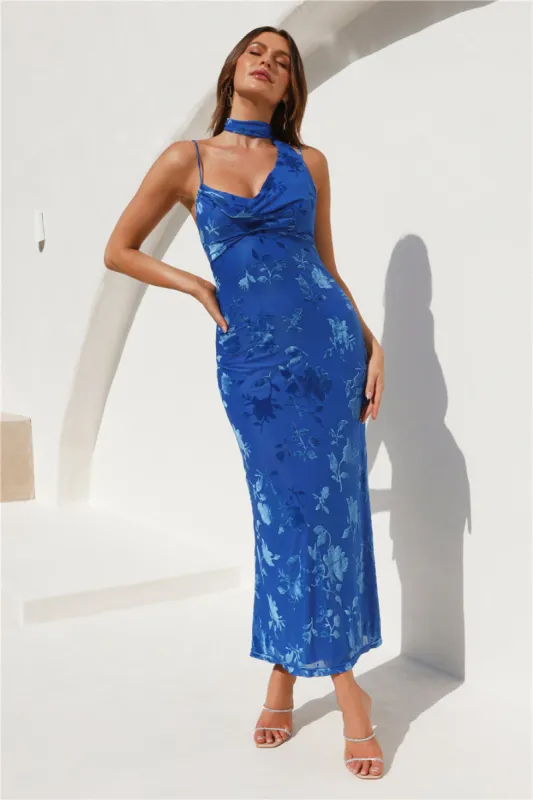 Mysterious Lover Maxi Dress Blue sold by Hello Molly