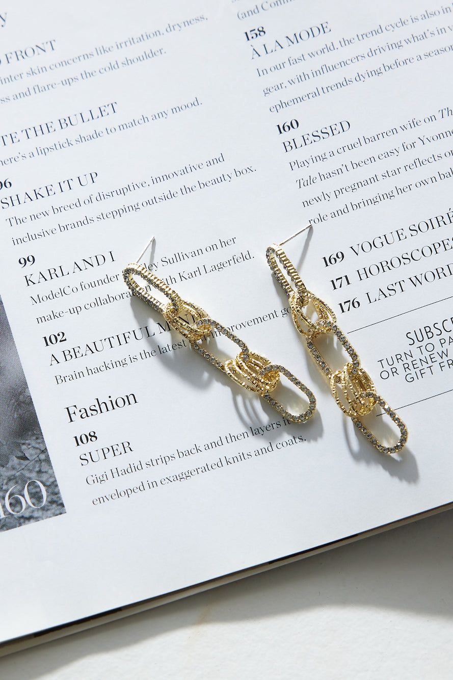 Gold Link Chain Earrings Gold sold by Hello Molly