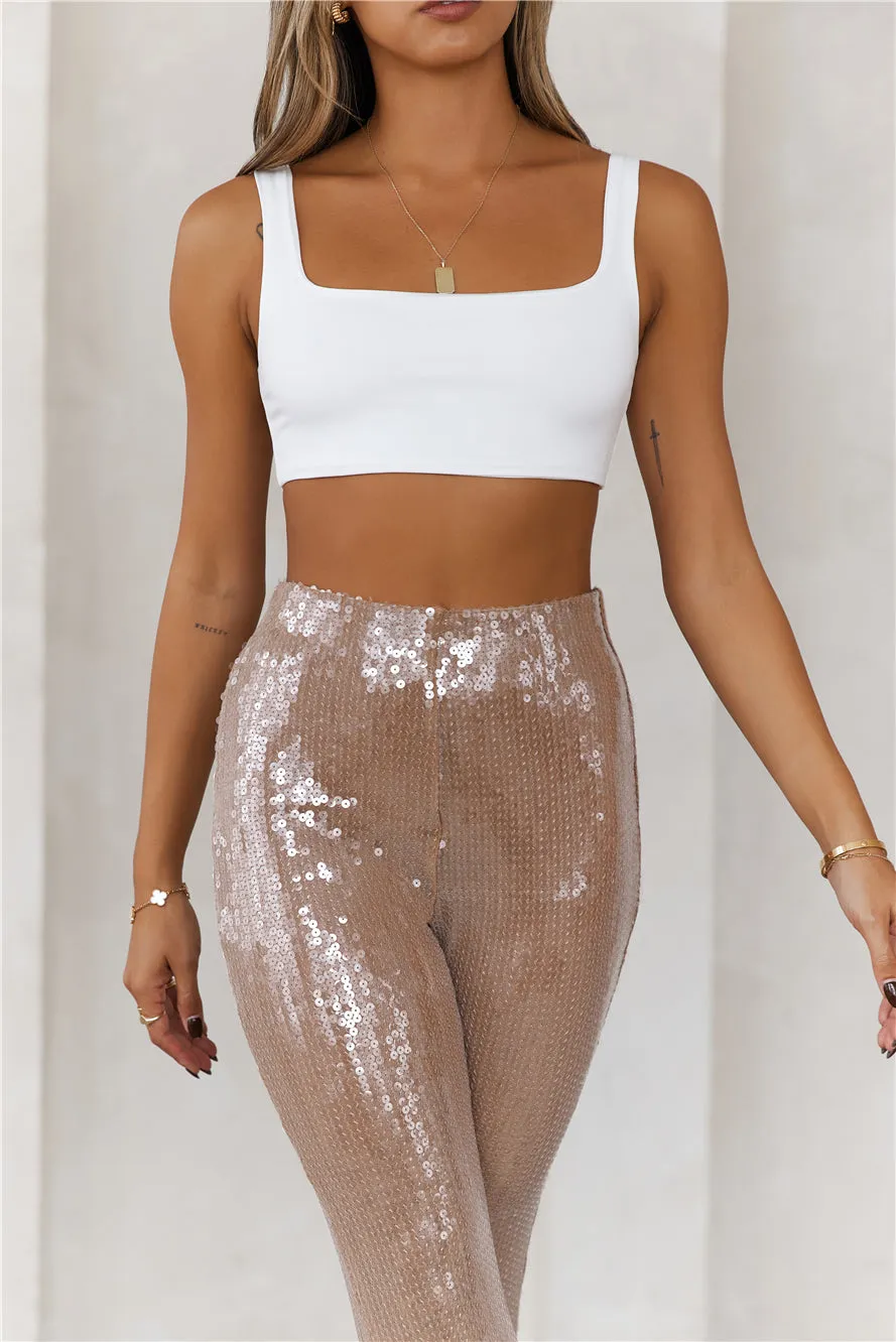 Grooving Sequin Wide Leg Pants Beige sold by Hello Molly product image thumbnail 3