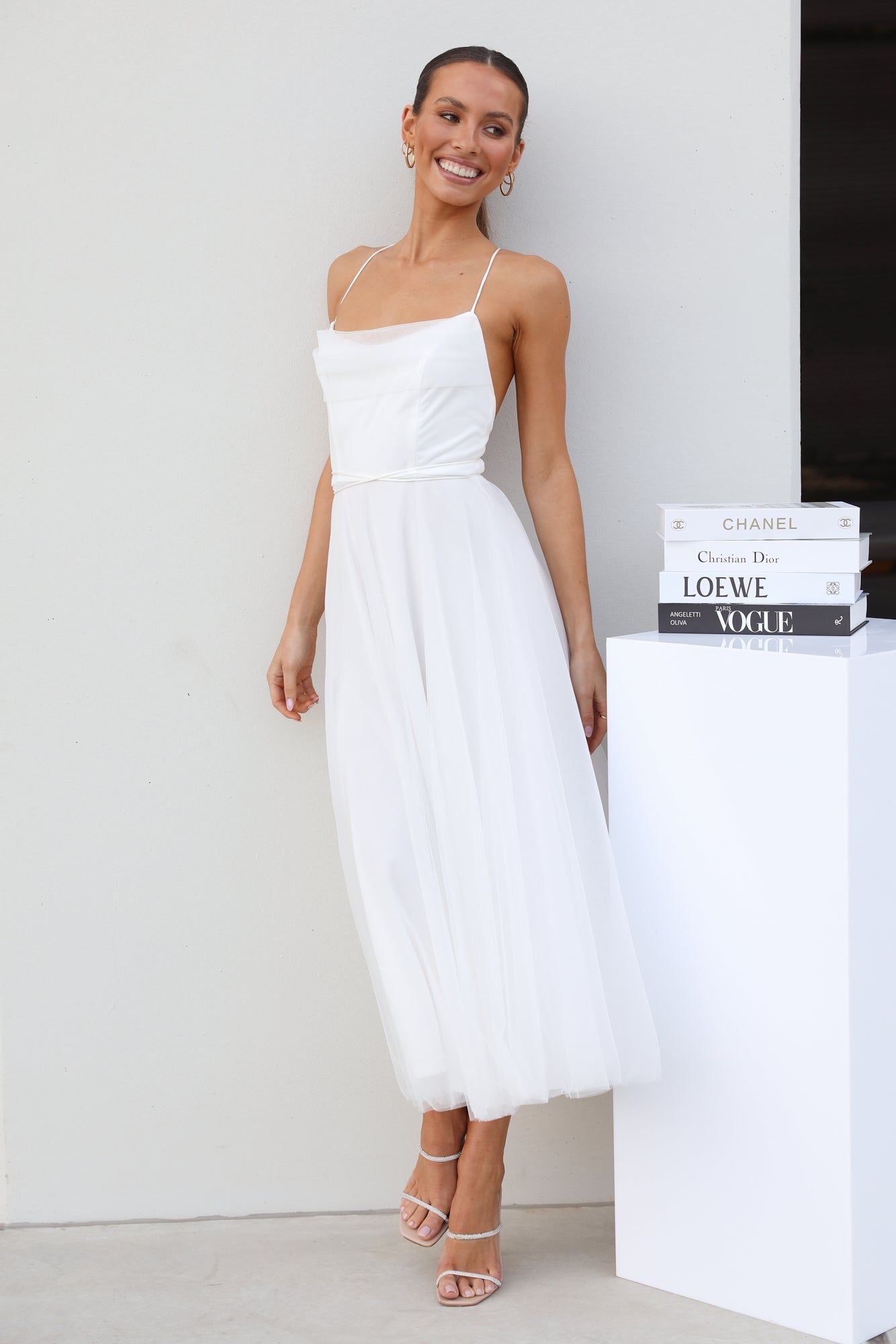 Signal My Way Tulle Midi Dress White sold by Hello Molly product image thumbnail 3
