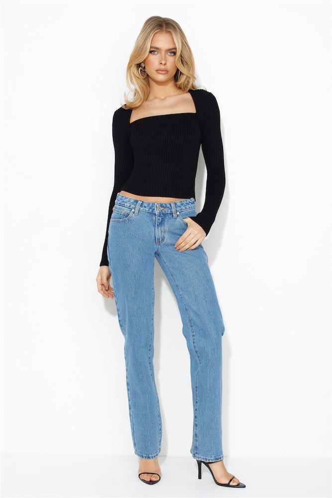 Simply Elevate Ribbed Long Sleeve Top Black sold by Hello Molly product image thumbnail 2