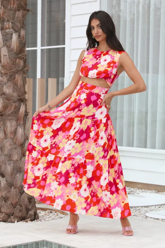 Picnic At Sunset Maxi Dress Pink sold by Hello Molly