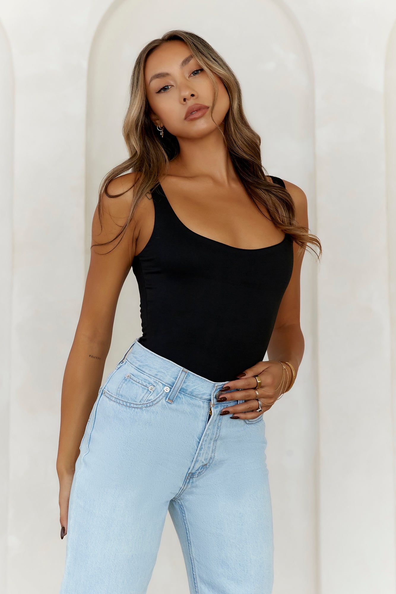 HELLO MOLLY Everyday Staple Singlet Top Black sold by Hello Molly product image thumbnail 3
