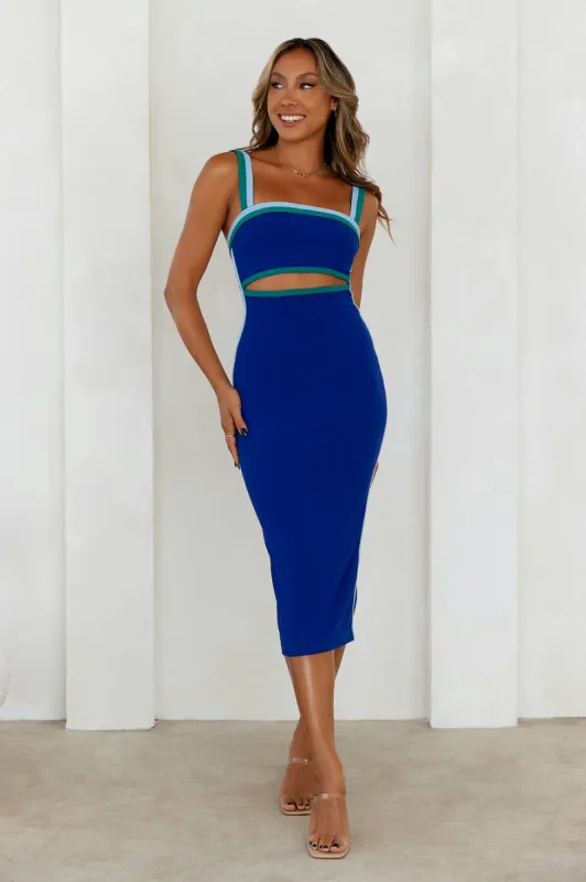 HELLO MOLLY Summertime Groovin Midi Dress Blue sold by Hello Molly