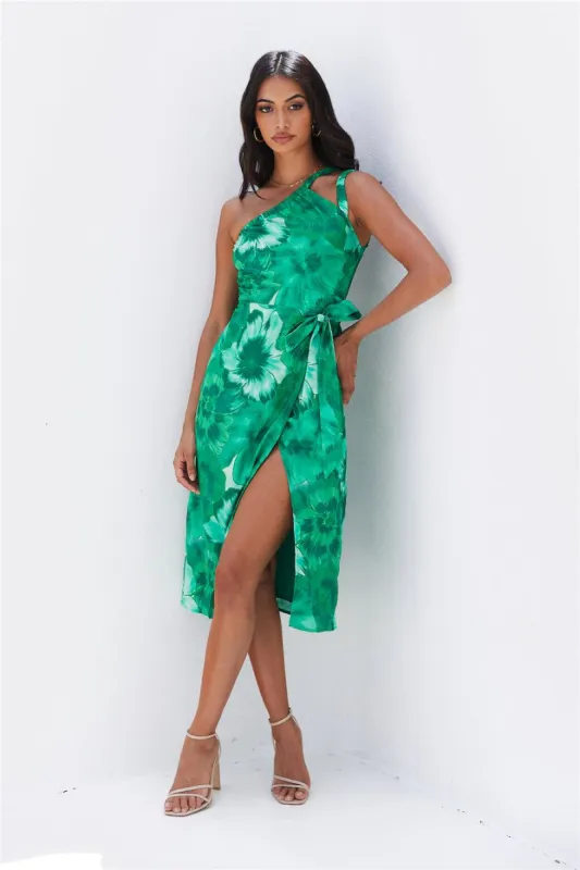 Island Beaches Midi Dress Green sold by Hello Molly