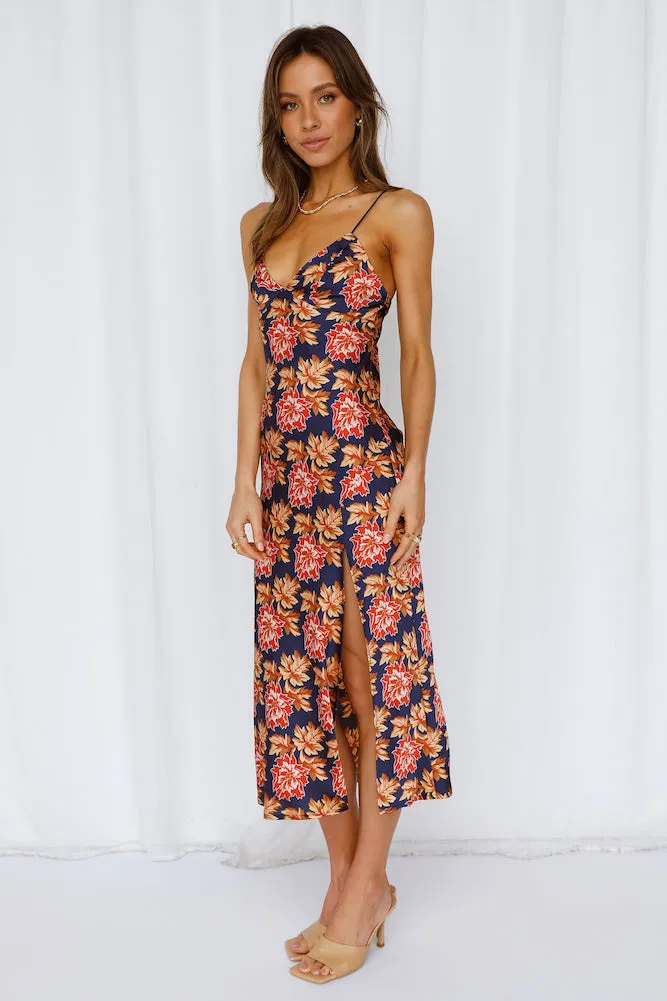 Autumn Feels Midi Dress Orange sold by Hello Molly product image thumbnail 5