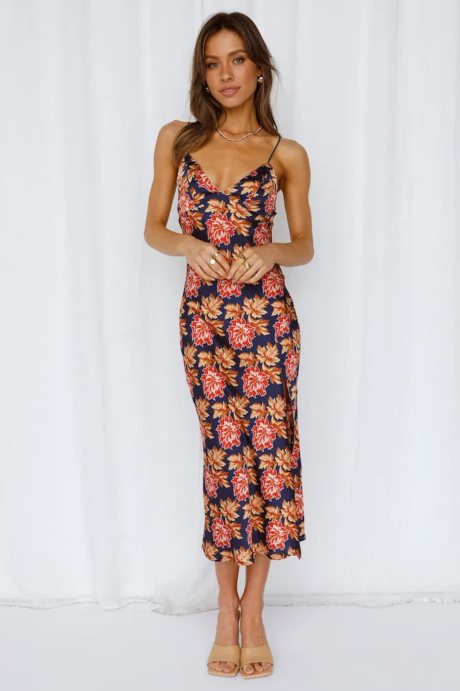 Autumn Feels Midi Dress Orange sold by Hello Molly product image thumbnail 3