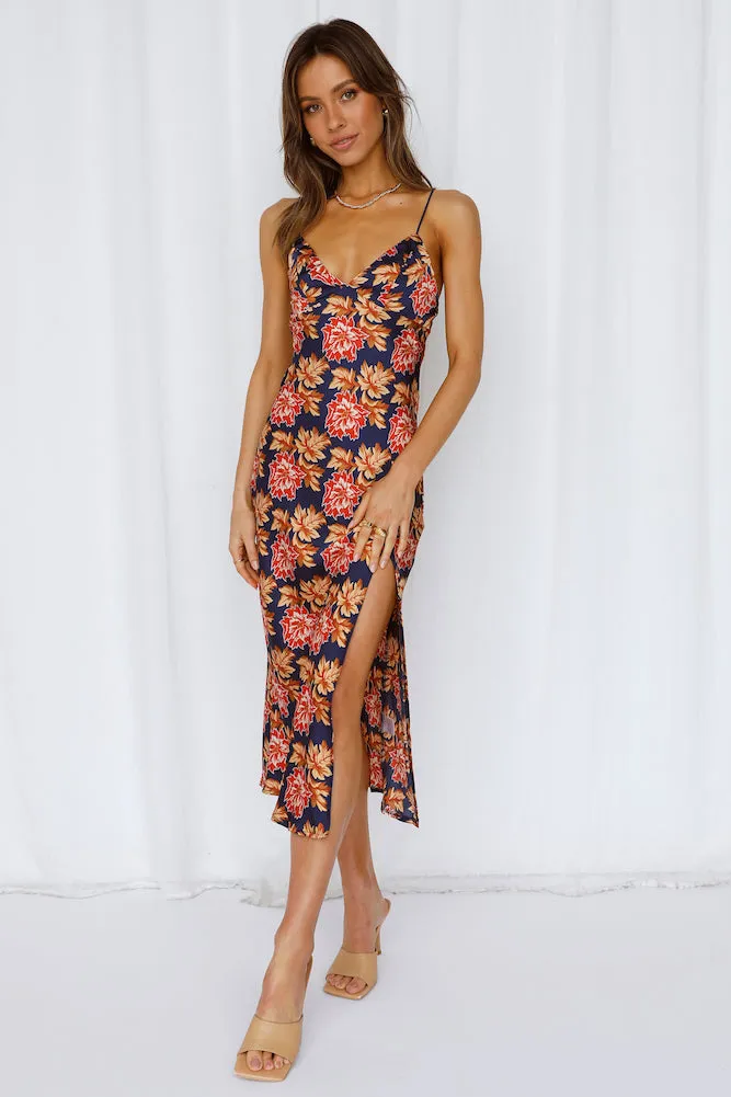 Autumn Feels Midi Dress Orange sold by Hello Molly product image thumbnail 4