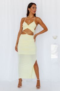 Pure Bliss Midi Dress Lemon sold by Hello Molly