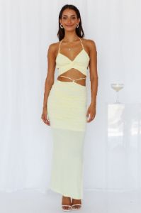 Pure Bliss Midi Dress Lemon sold by Hello Molly