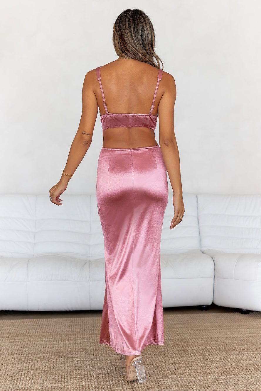 Sunset Views Satin Midi Dress Pink sold by Hello Molly product image thumbnail 5