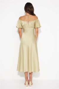 Romance In The Air Satin Midi Dress Matcha sold by Hello Molly