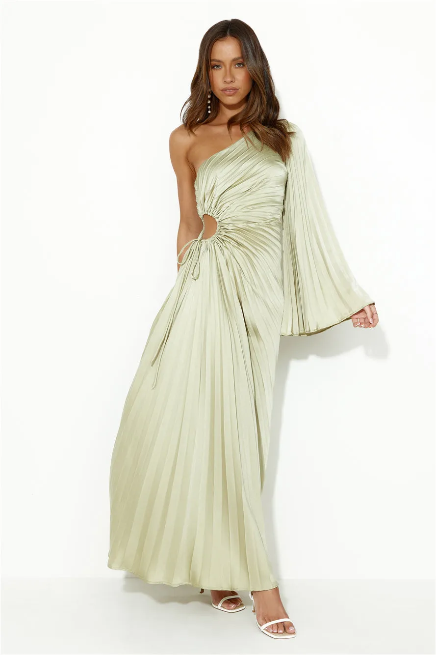 Land Of Beauty One Shoulder Maxi Dress Lime sold by Hello Molly product image thumbnail 2