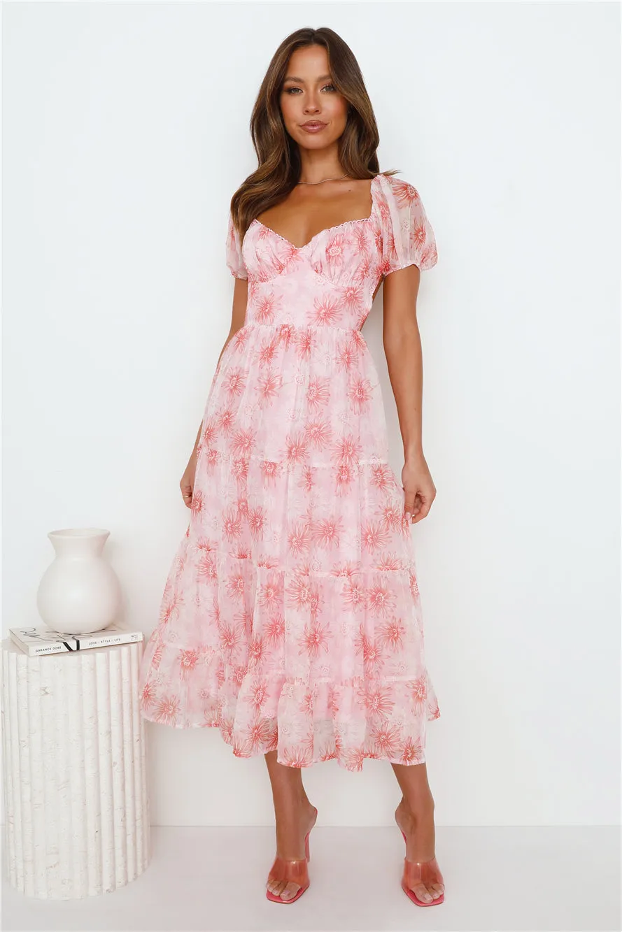 Amazing Ambiance Midi Dress Pink sold by Hello Molly