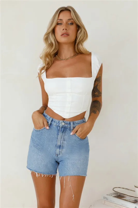 Mango Magic Crop Top White sold by Hello Molly